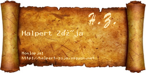 Halpert Zója névjegykártya